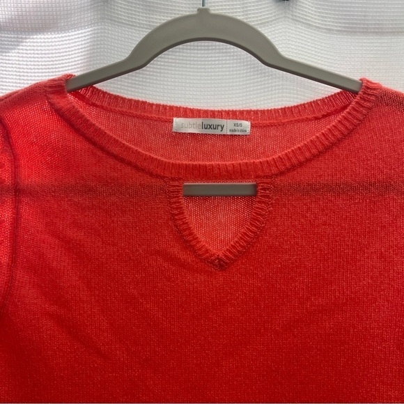 Subtle Luxury Women’s 100% Cashmere Hi Lo Sweater Orange XS - Picture 10 of 10